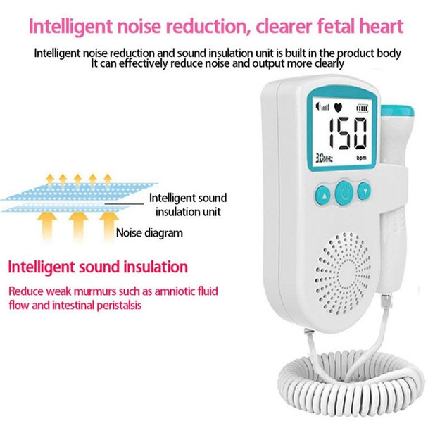 B3 Home Doppler Ultrasound Handheld Fetal Heart Pregnant Women Fetal Heart Monitor(Blue)