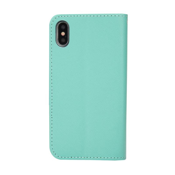 For Samsung Galaxy S22+ 5G Mercury Contrast Color Splicing Leatherette Phone Case(Mint Color)