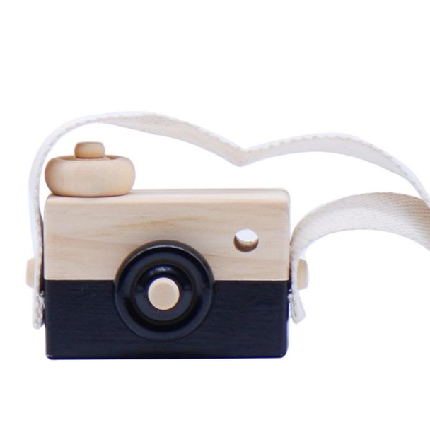 Children Wooden Camera Photography Props Creative Hand Made Toys Photo Props Decorative Ornaments(Black)