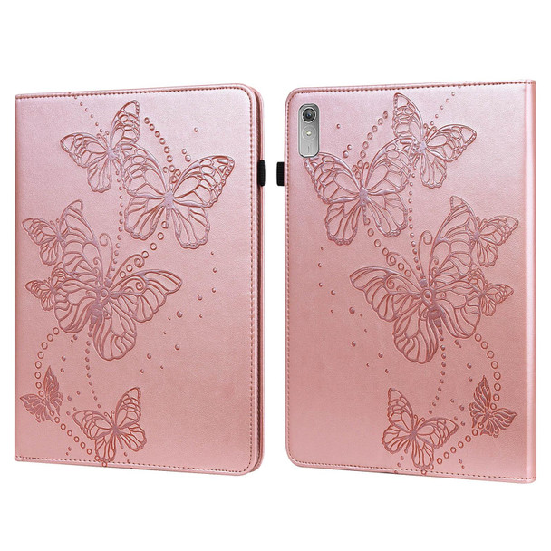 For Lenovo Pad Plus 2023 11.5 inch / Tab P11 Gen 2 Embossed Butterfly Pattern Leatherette Tablet Case(Pink)