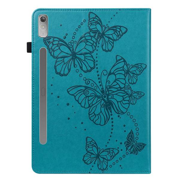 For Lenovo Pad Pro 2022 11.2 inch / Tab P11 Pro Gen 2 Embossed Butterfly Pattern Leatherette Tablet Case(Blue)