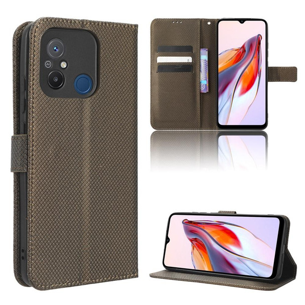 For Xiaomi Redmi 12C / 11A Diamond Texture Leather Phone Case(Brown)