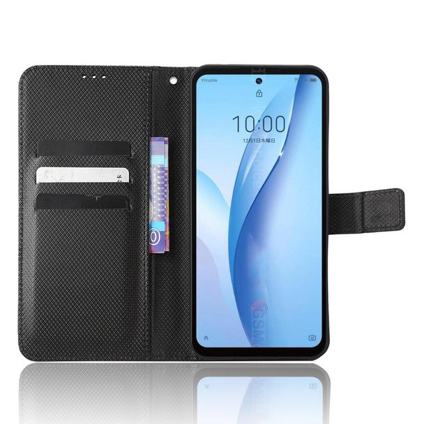 For ZTE Libero 5G III Diamond Texture Leather Phone Case(Black)