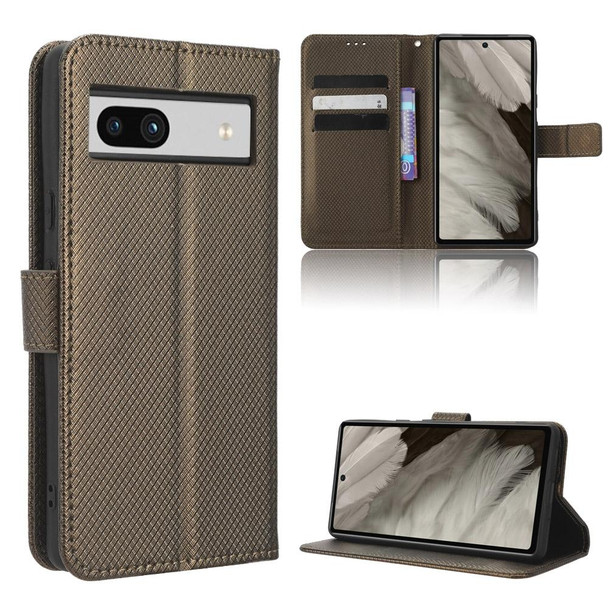 For Google Pixel 7a Diamond Texture Leatherette Phone Case(Brown)