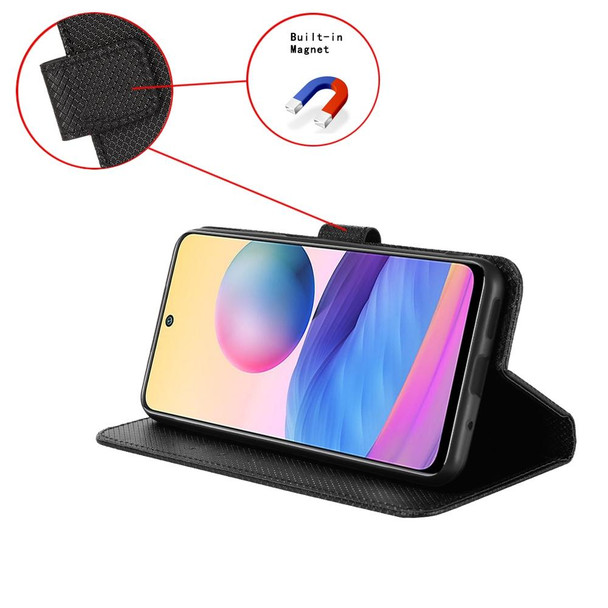 For OPPO Reno8 T 4G Diamond Texture Leatherette Phone Case(Black)