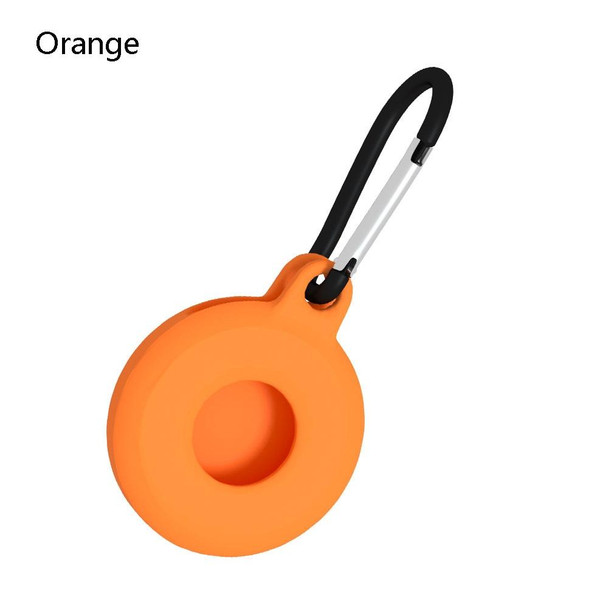 4 PCS Round Shape Shockproof Anti-scratch Silicone Protective Case with Carabiner for AirTag(Orange)