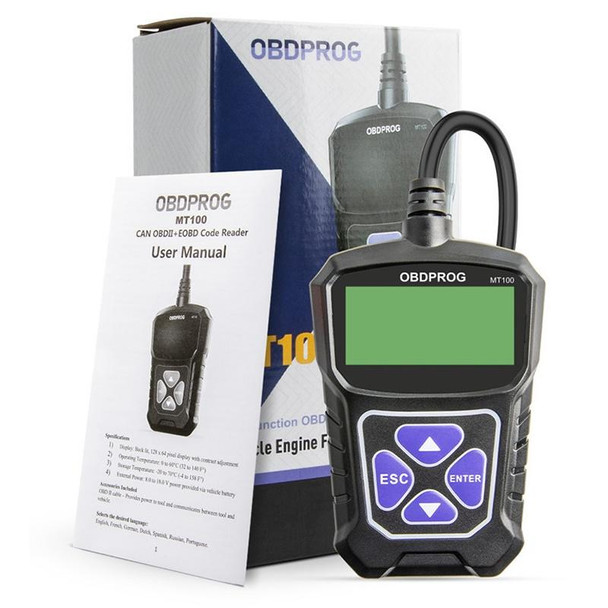 Obdprog MT100 OBD2 Scanner Car Engine Tester Car Diagnostic Tool