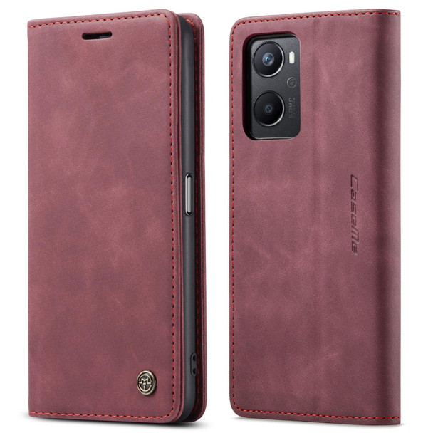 CaseMe 013 Multifunctional Horizontal Flip Leatherette Phone Case For OPPO A96 4G / A36 4GA76 4GK10 4G Realme 9i 4G (Wine Red)