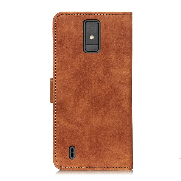 For ZTE Blade A32 KHAZNEH Retro Texture Flip Leather Phone Case(Brown)