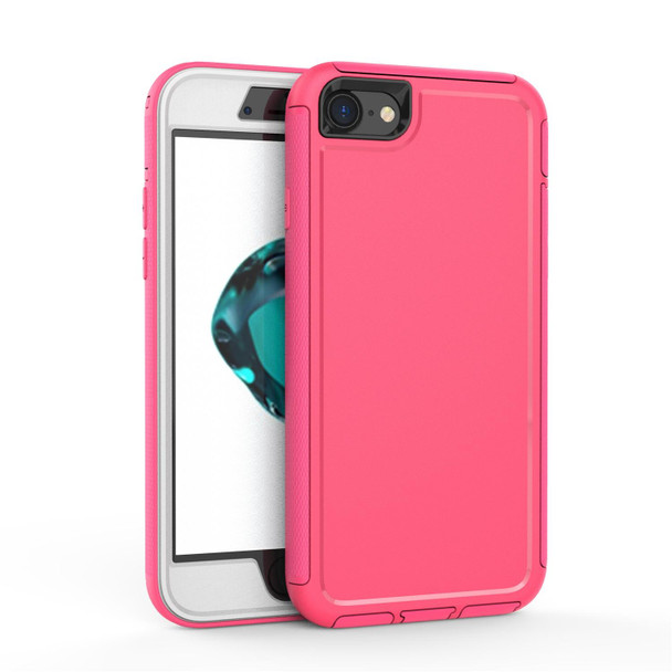 360 All-inclusive Shockproof Precise Hole PC + TPU Protective Case - iPhone SE 2022 / SE 2020 / 8 / 7(Rose Red)