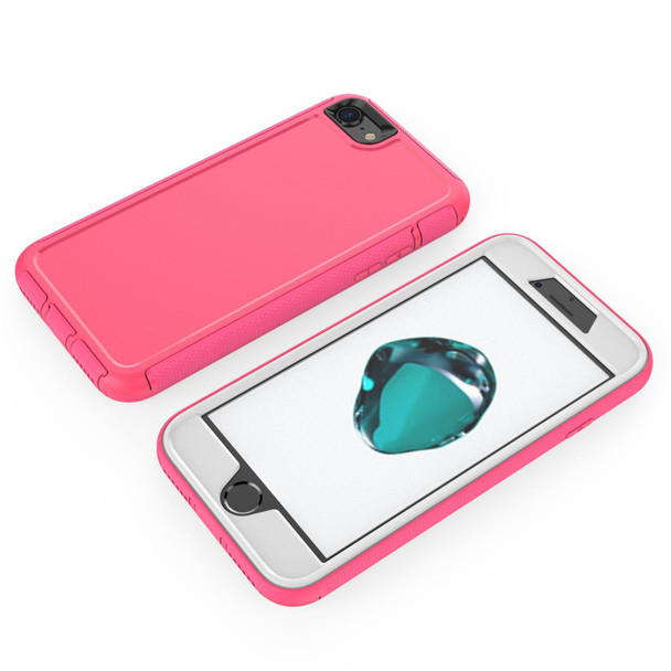 360 All-inclusive Shockproof Precise Hole PC + TPU Protective Case - iPhone SE 2022 / SE 2020 / 8 / 7(Rose Red)