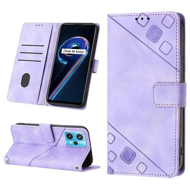 For Realme 9 Pro 5G / OnePlus Nord CE 2 Lite 5G Skin-feel Embossed Leatherette Phone Case(Light Purple)