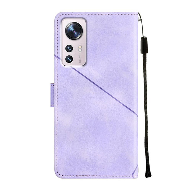 For Xiaomi 12 Pro Skin-feel Embossed Leather Phone Case(Light Purple)