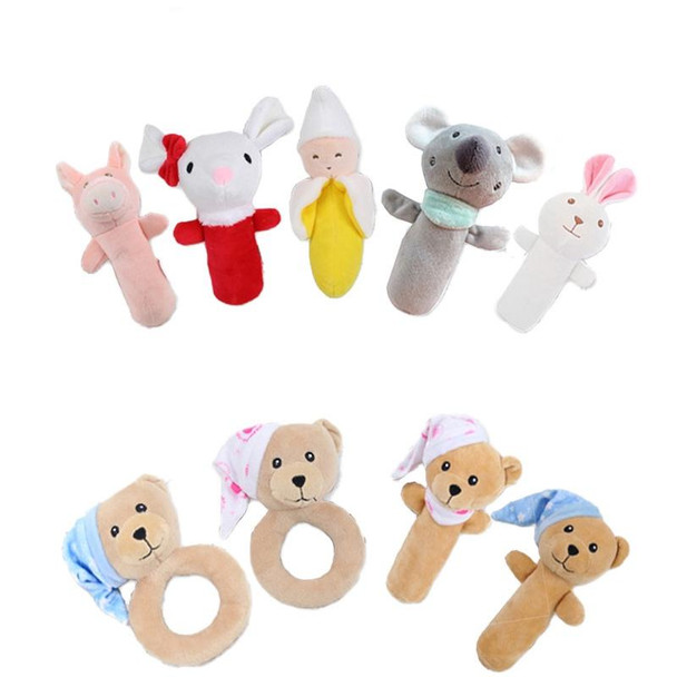 Baby Hand Rattles Toys Hand Grip Stick Newborn Soothing Toys,Style: Sleep Bear Blue Bibi Style