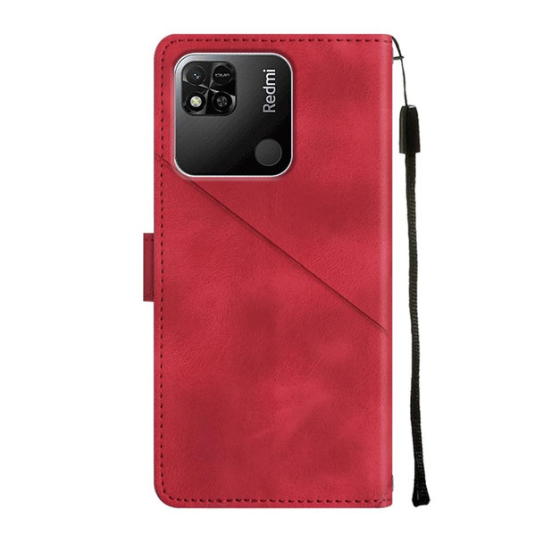 For Xiaomi Redmi 10A Skin-feel Embossed Leather Phone Case(Red)