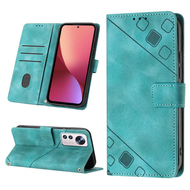 For Xiaomi 12 Pro Skin-feel Embossed Leather Phone Case(Green)