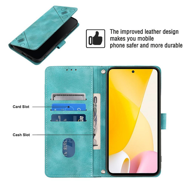 For Xiaomi 12 Lite Skin-feel Embossed Leather Phone Case(Green)
