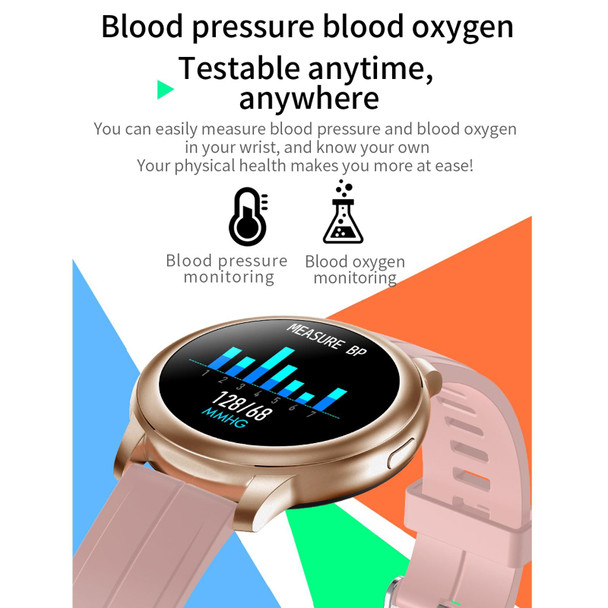CF22 1.3 inch IPS Color Screen IP67 Waterproof Smart Watch, Support Sleep Monitor / Heart Rate Monitor / Blood Pressure Monitor(Rose Gold)