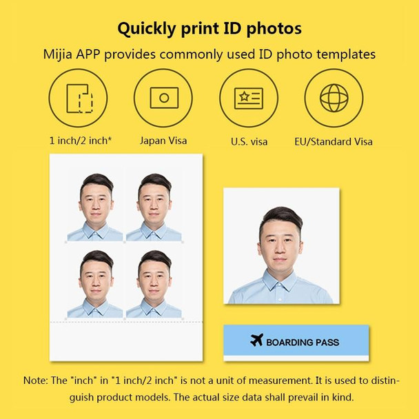 Original Xiaomi Mijia 1S Mini Automatic Pocket Photo Printer 3 inch Adhesive Photo Paper for PC5841 (White)