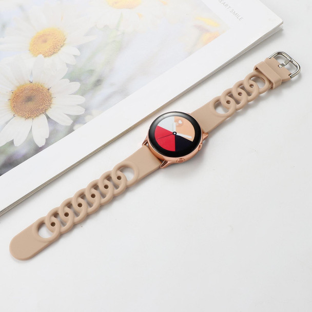 20mm Donut Hollow Silicone Watch Band(Apricot)