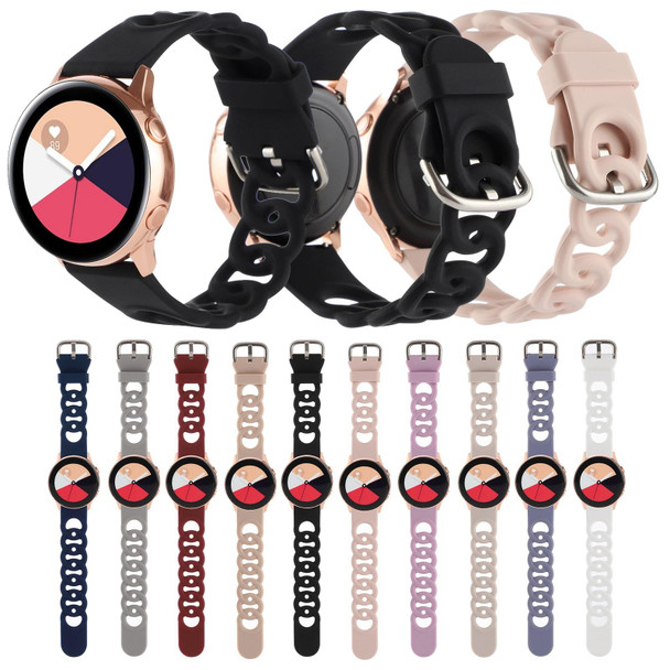 20mm Donut Hollow Silicone Watch Band(Sand Pink)