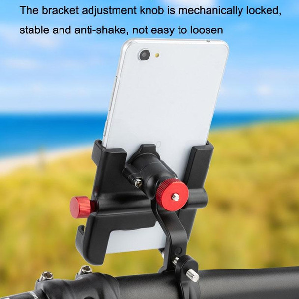PROMEND SJJ-297 Aluminum Alloy Rotation Adjustable Bicycle Mobile Phone Bracket(Titanium)