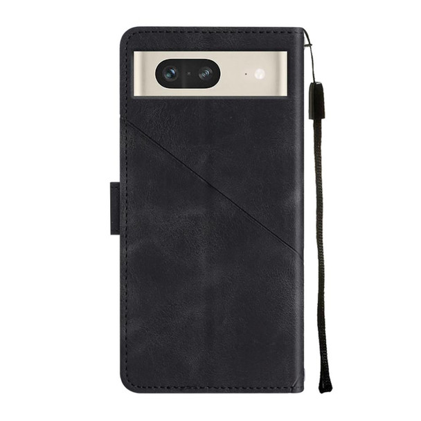 For Google Pixel 7 Skin-feel Embossed Leatherette Phone Case(Black)