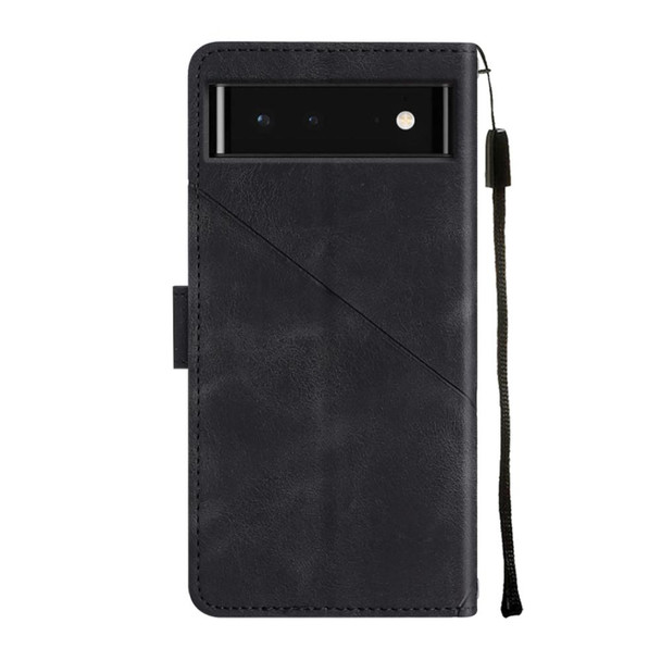 For Google Pixel 6 Skin-feel Embossed Leatherette Phone Case(Black)