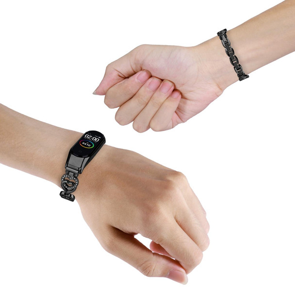 For Xiaomi Mi Band 4 / 3 Universal Diamond Metal Watch Band(Black)