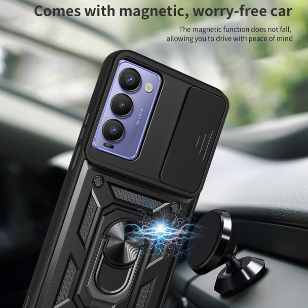 For Tecno Camon 18 / 18 P Sliding Camera Cover Design Phone Case(Black)