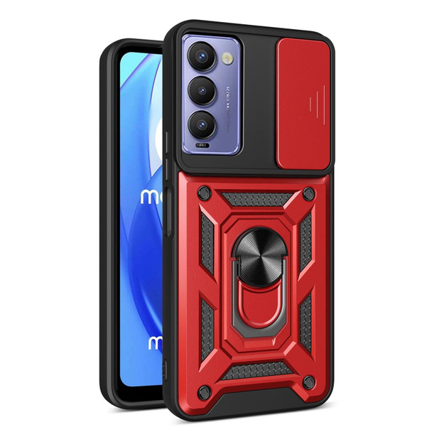 For Tecno Camon 18 / 18 P Sliding Camera Cover Design Phone Case(Red)