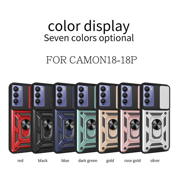 For Tecno Camon 18 / 18 P Sliding Camera Cover Design Phone Case(Red)