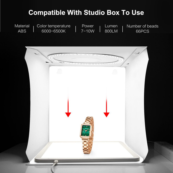 PULUZ 30cm Folding Ring Light Board Photo Lighting Studio Shooting Tent Box Kit Box with Shadowless Light Panel