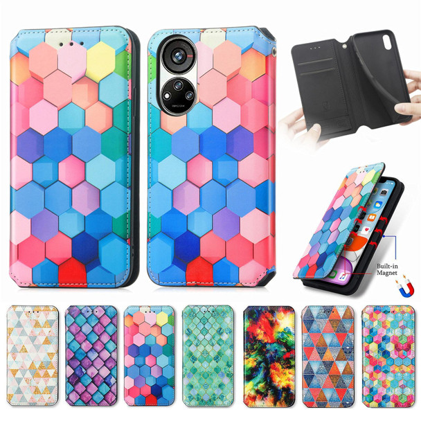 For ZTE Blade V40s CaseNeo Colorful Magnetic Leather Phone Case(Magic Space)