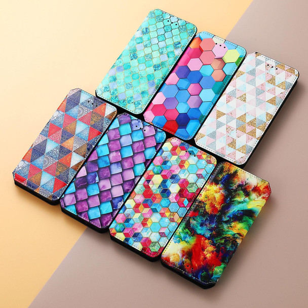 For Asus Zenfone 9 CaseNeo Colorful Magnetic Leatherette Phone Case(Rhombus)