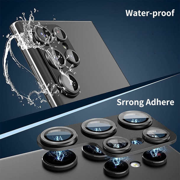 For Samsung Galaxy S22 Ultra ENKAY 9H Rear Camera Lens Aluminium Alloy Tempered Glass Film(Black)