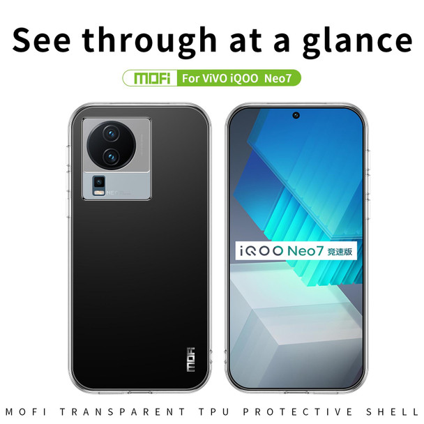 For vivo iQOO Neo7 MOFI Ming Series Ultra-thin TPU Phone Case(Transparent)