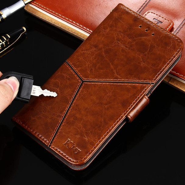 Geometric Stitching Horizontal Flip TPU + PU Leather Case with Holder & Card Slots & Wallet - iPhone X / XS(Dark Brown)