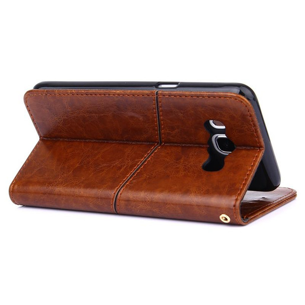 Geometric Stitching Horizontal Flip TPU + PU Leather Case with Holder & Card Slots & Wallet - iPhone X / XS(Dark Brown)