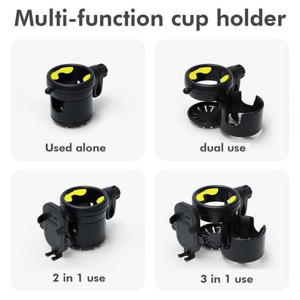 3 IN 1 Universal Baby Stroller Mobile Phone Cup Holder Motorcycle Water Cup Holder(Black)