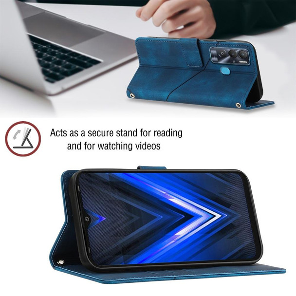 For Tecno Pova Neo Skin-feel Embossed Leatherette Phone Case(Blue)