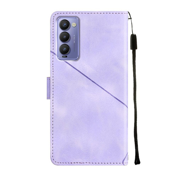 For Tecno Camon 18 / 18 P Skin-feel Embossed Leatherette Phone Case(Light Purple)
