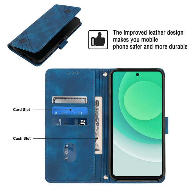 For Tecno Camon 19 Skin-feel Embossed Leatherette Phone Case(Blue)