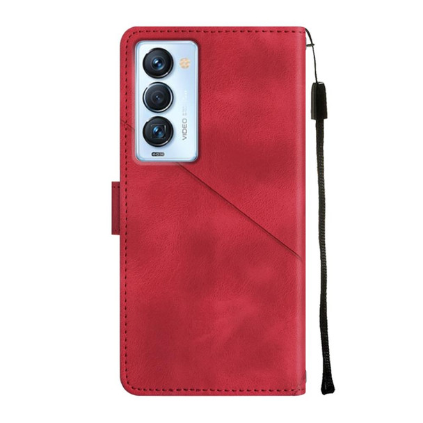 For Tecno Camon 18 Premier Skin-feel Embossed Leatherette Phone Case(Red)