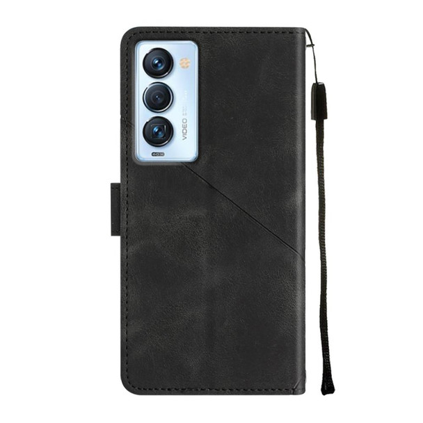 For Tecno Camon 18 Premier Skin-feel Embossed Leatherette Phone Case(Black)