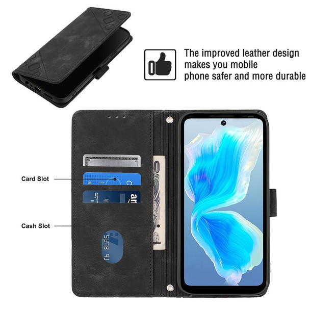 For Tecno Camon 18 / 18 P Skin-feel Embossed Leatherette Phone Case(Black)