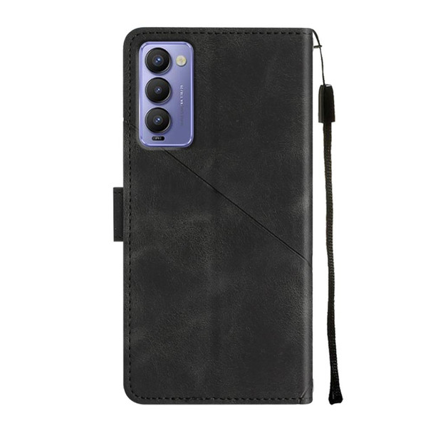 For Tecno Camon 18 / 18 P Skin-feel Embossed Leatherette Phone Case(Black)