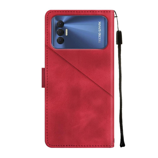 For Tecno Spark 8P Skin-feel Embossed Leatherette Phone Case(Red)
