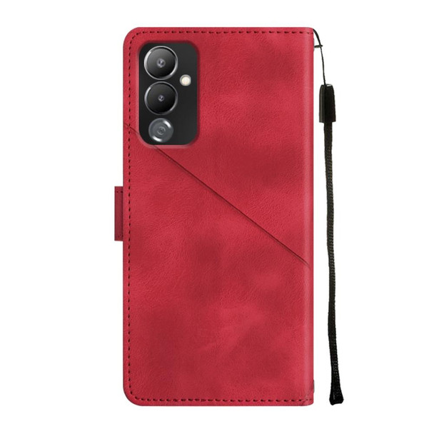 For Tecno Pova 4 LG7n Skin-feel Embossed Leatherette Phone Case(Red)