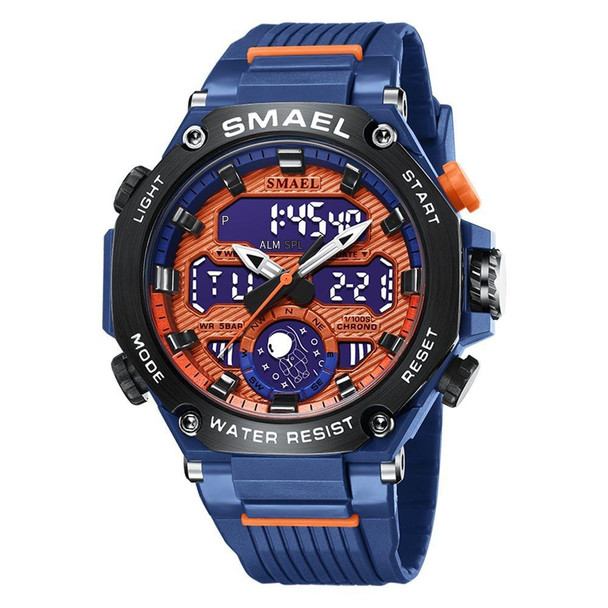 SMAEL 8069 Outdoor Multifunctional Waterproof Sports Alloy Luminous Watch(Blue)